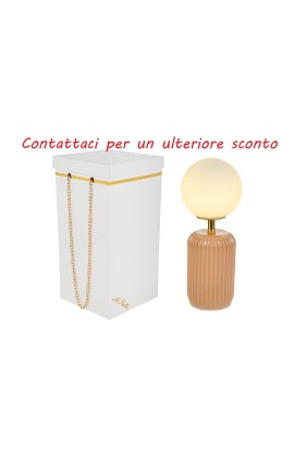 Bomboniera Matrimonio Lampada Vetro Beige Con Box Rose