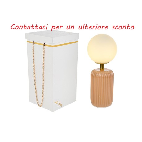 Bomboniera Matrimonio Lampada Vetro Beige Con Box Rose