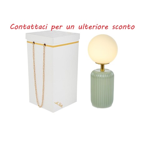Bomboniera Matrimonio Lampada Vetro Verde Con Box Rose