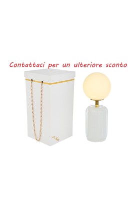 Bomboniera Matrimonio Lampada Vetro Bianca Con Box Rose