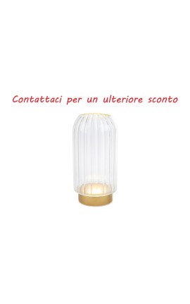 Bomboniera Matrimonio Vaso Led Trasparente h.18 Cm Con Box