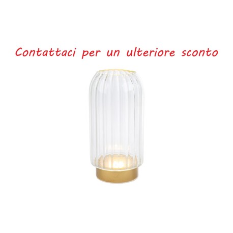 Bomboniera Matrimonio Vaso Led Trasparente h.18 Cm Con Box