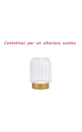 Bomboniera Matrimonio Vaso Led Trasparente h.12,5 Cm Con Box