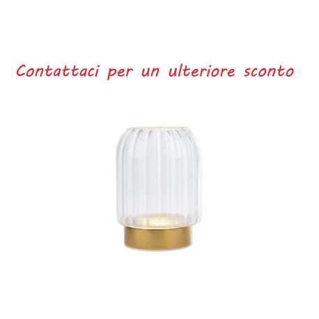 Bomboniera Matrimonio Vaso Led Trasparente h.12,5 Cm Con Box