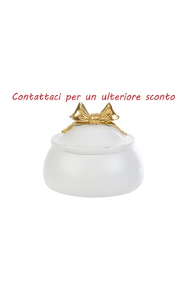 Bomboniera Matrimonio Scatola in Resina Fiocco Oro Con Shopper