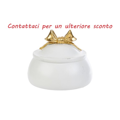 Bomboniera Matrimonio Scatola in Resina Fiocco Oro Con Shopper