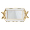 Vassoio Resina Specchiato Con Fiocco Bianco e Oro