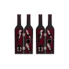 Bomboniera Matrimonio Set 5 Pz Accessori Vino In Bottiglia 2 Colori Assortiti Con Color Box