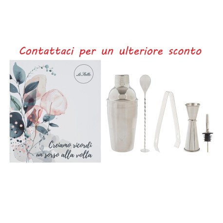 Bomboniera Matrimonio Set 5 Pz Accessori Cocktail Sorsi D'Amore Con Box