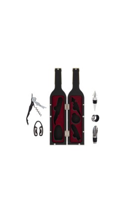 Bomboniera Matrimonio Set 5 Pz Accessori Vino In Bottiglia Sorsi D'Amore 2 Colori Assortiti Con Color Box