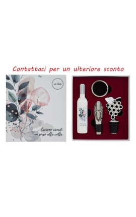 Bomboniera Matrimonio Set 4 Pz Accessori Vino Sorsi D'Amore Con Box