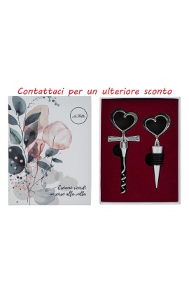 Bomboniera Matrimonio Set 2 Pz Accessori Vino Sorsi D'Amore Con Box