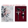 Bomboniera Matrimonio Set 2 Pz Accessori Vino Sorsi D'Amore Con Box