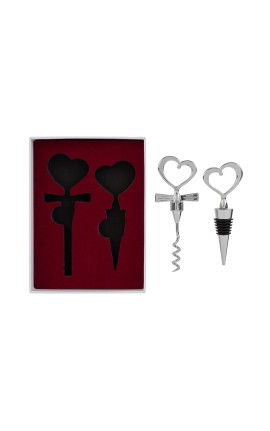 Bomboniera Matrimonio Set 2 Pz Accessori Vino Sorsi D'Amore Con Box