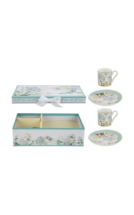 Bomboniera Matrimonio Set 2 Pz Tazzine Aria Di Provenza  Porcellana Con Box