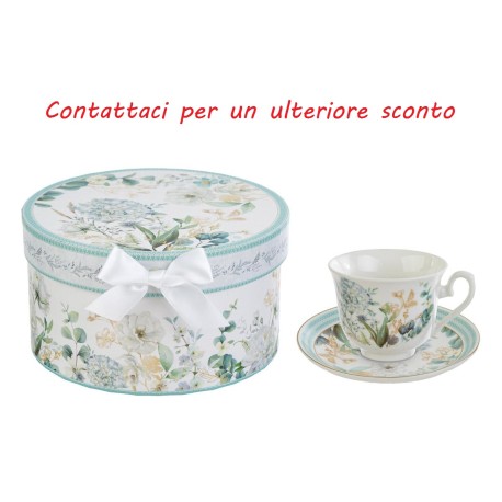 Bomboniera Matrimonio Tazza da Tè Aria Di Provenza  Porcellana Con Box