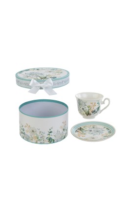 Bomboniera Matrimonio Tazza da Tè Aria Di Provenza  Porcellana Con Box