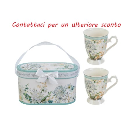 Bomboniera Matrimonio Set 2 Mug Aria Di Provenza  Porcellana Con Box