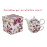 Bomboniera Matrimonio Set Teiera Bouquet di charme Porcellana Con Box