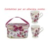 Bomboniera Matrimonio Set 2 Mug Bouquet di Charme Porcellana Con Box