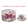 Bomboniera Matrimonio Tazza da Tè Bouquet di charme Porcellana Con Box