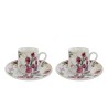 Bomboniera Matrimonio Set 2 Pz Tazzine Caffè Bouquet di Charme Porcellana Con Box