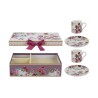 Bomboniera Matrimonio Set 2 Pz Tazzine Caffè Bouquet di Charme Porcellana Con Box