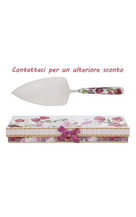 Bomboniera Matrimonio Paletta Torta Bouquet di Charme Metallo e Porcellana Con Box