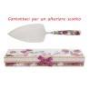 Bomboniera Matrimonio Paletta Torta Bouquet di Charme Metallo e Porcellana Con Box