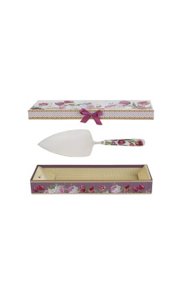 Bomboniera Matrimonio Paletta Torta Bouquet di Charme Metallo e Porcellana Con Box
