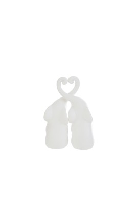 Bomboniera Matrimonio Set 2 Elefantini Porcellana Bianca h.27 Cm Con Box