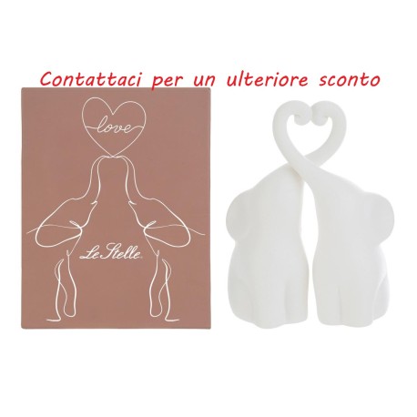 Bomboniera Matrimonio Set 2 Elefantini Porcellana Bianca h.35 Cm Con Box