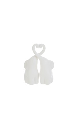 Bomboniera Matrimonio Set 2 Elefantini Porcellana Bianca h.35 Cm Con Box