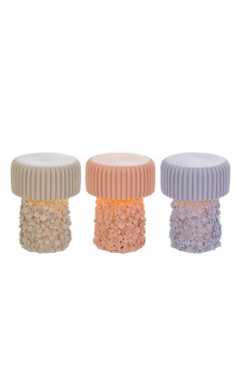 Bomboniera Battesimo Compleanno Lampada Led Fiori 3 Colori Assortiti Con Shopper