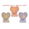 Bomboniera Battesimo Compleanno Cuore Led Fiori 3 Colori Assortiti Con Shopper