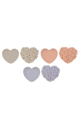 Bomboniera Battesimo Compleanno Scatola Cuore Fiori 3 Colori Assortiti Con Shopper