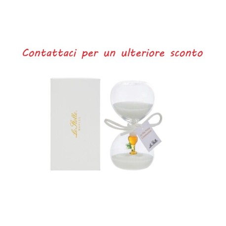 Bomboniera Comunione Clessidra Vetro Comunione Calice h.10 Cm Con Astuccio