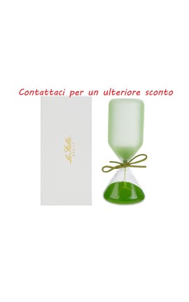 Bomboniera Matrimonio Compleanno Clessidra Verde Satinato Con Astuccio
