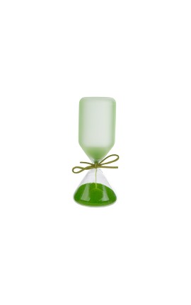 Bomboniera Matrimonio Compleanno Clessidra Verde Satinato Con Astuccio