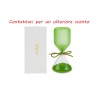Bomboniera Matrimonio Compleanno Clessidra Verde Satinato H.12 Cm  Con Astuccio