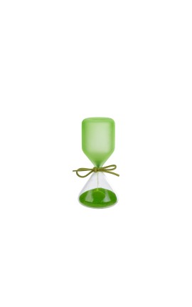 Bomboniera Matrimonio Compleanno Clessidra Verde Satinato H.12 Cm  Con Astuccio