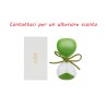 Bomboniera Matrimonio Compleanno Clessidra Verde Satinato H.8 Cm  Con Astuccio
