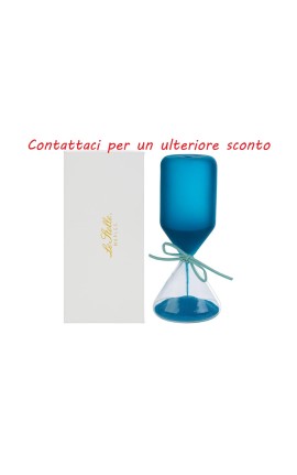 Bomboniera Battesimo Compleanno Clessidra Blu Satinato  Con Astuccio