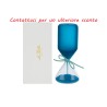 Bomboniera Battesimo Compleanno Clessidra Blu Satinato  Con Astuccio