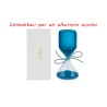 Bomboniera Battesimo Compleanno Clessidra Blu Satinato H.12 Cm Con Astuccio