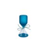 Bomboniera Battesimo Compleanno Clessidra Blu Satinato H.12 Cm Con Astuccio