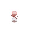 Bomboniera Battesimo Compleanno Clessidra Rosa Satinato H.8 Cm Con Astuccio