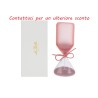 Bomboniera Battesimo Compleanno Clessidra Rosa Satinato H.15 Cm Con Astuccio