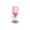 Bomboniera Battesimo Compleanno Clessidra Rosa Satinato H.15 Cm Con Astuccio