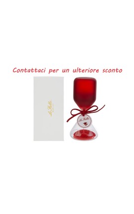 Bomboniera Laurea Clessidra Rosso Satinato H.12 Cm Con Astuccio